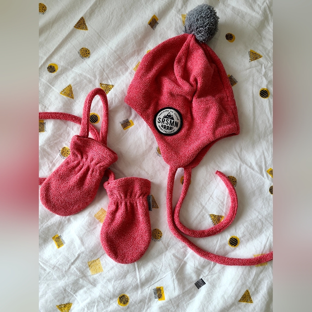 Souris Mini Winter Mittens/hat Set🩷🩶